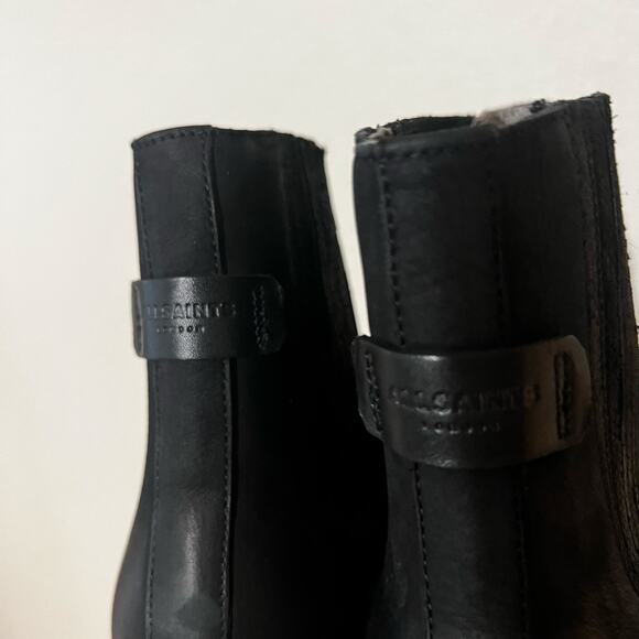 Allsaints Bloom Chelsea Cow Leather Boots in washed black NEW MENS 8 main image 9